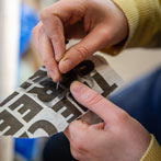 Rebecca Brown working in her studio 2019